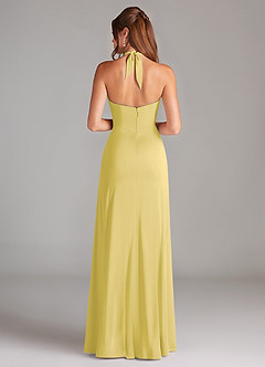 Azazie Elliana Bridesmaid Dresses Canary Sheath Side Slit Stretch Satin Dress image6