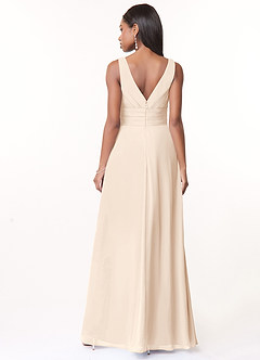 Azazie Julianna Robes de demoiselle d'honneur Robe Trapèze en Mousseline de soie Albâtre Blanc image2