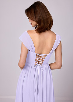 Barbie ♥ Azazie Bridesmaid Dresses Lilac A-Line Corset Chiffon Dress image7