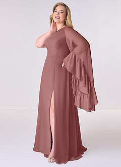 Barbie ♥ Azazie 신부 들러리 드레스 A라인 쉬폰 플로어 길이 드레스 image9