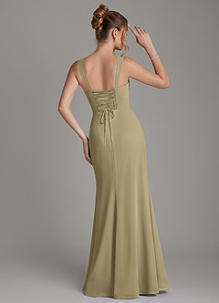 Azazie Agustina Bridesmaid Dresses Moss Green Mermaid Corset Chiffon Dress image7