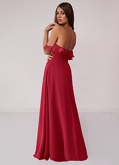 Barbie ♥ Azazie Final Sale Scarlet A-Line Off the Shoulder Chiffon Convertible Dress image2