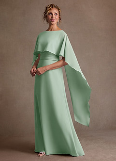 Azazie Marilla Klänningar till brudens mor Klä A-Line i Chiffong Plisserad Agave image5