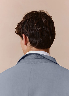 front Savile Light Blue Wool Blend Suit Jacket