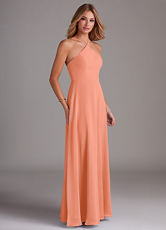 Azazie Bailey Final Sale Sunset A-Line Halter Side Slit Chiffon Dress image6
