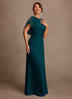 Azazie Frieda Mother of the Bride Dresses Pine A-Line Applique Chiffon Dress image4