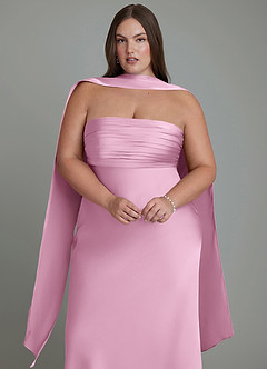 Azazie Saylor Brudtärnklänningar Klänning av Sjöjungfru i Stretch Satin Axelbandslös Godisrosa image18