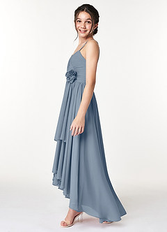 Azazie Catalina Junior Twilight A-Line Ruched Chiffon Dress image5