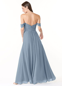 Azazie Millie Final Sale Dusty Blue A-Line Sweetheart Neckline Chiffon Convertible Dress image5