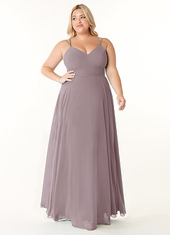 Azazie Janine Bridesmaid Dresses Dusk A-Line V-Neck Chiffon Dress image6