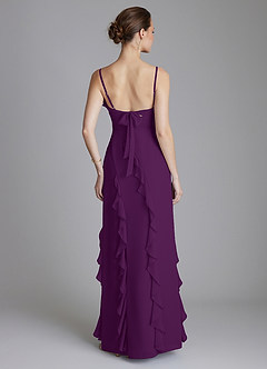 Azazie Malia Bridesmaid Dresses Grape Sheath Ruched Chiffon Dress image2