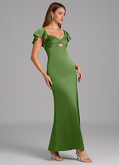 Azazie Demia Bridesmaid Dresses Basil Sheath Sweetheart Neckline Stretch Satin Dress image3