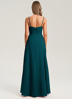 Azazie Terese Bridesmaid Dresses Pine A-Line Pleated Chiffon Dress image2