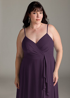 Azazie Akita Bridesmaid Dresses Plum A-Line Chiffon Dress image9