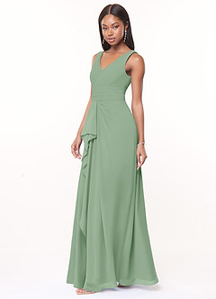Azazie Julianna Jurken voor bruidsmeisjes Jurk van Chiffon met A-Lijn Matcha image3