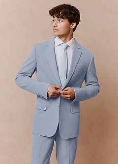 front Savile Light Blue Wool Blend Suit Jacket