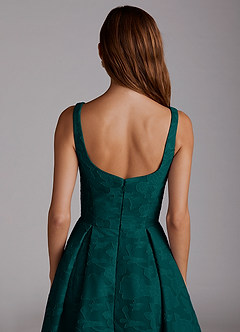 Azazie Amalie Bridesmaid Dresses Pine A-Line Pleated Floral Burnout Dress image6