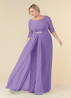 Azazie Leonine Moeder van de bruid jurken A-Lijn Jurk van Chiffon Scoop kant Tahiti image8