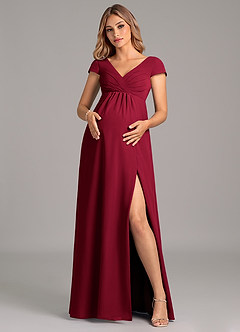 Azazie Allessia Abiti da damigella d'onore premaman Abito A-Line Plissettato Chiffon Floor-Length image5