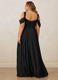 Christian Siriano Bridal for Azazie 1013 Bridesmaid Dresses Black A-Line Off the Shoulder Chiffon Dress image12