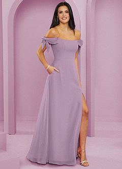 Barbie ♥ Azazie Bridesmaid Dresses Wisteria A-Line Off the Shoulder Chiffon Convertible Dress image4