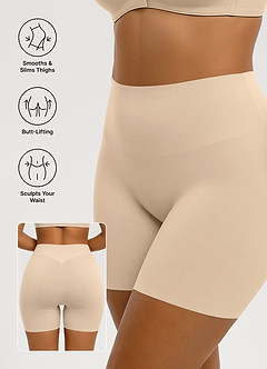front Shorts moldeadores sin costuras de cintura alta con control de abdomen
