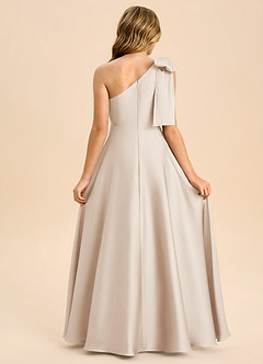 Azazie Penguin Junior Abito A-Line in Raso Elasticizzato Fiocco Alabastro Bianco image2