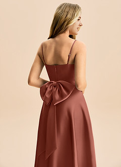 Azazie Rumi Junior Klä av A-Line i Stretch Satin Plisserad image6