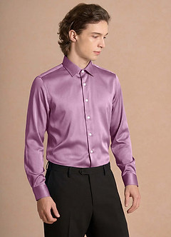 front Julian Glycine Chemise habillée en satin stretch