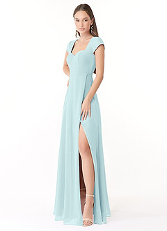 Azazie Hainsly Abiti da Damigella Abito A-Line in Chiffon Scollo a Cuore Sea Glass image3