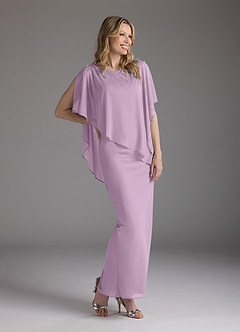 Azazie Aspyn Final Sale Wisteria Sheath Beaded Mesh Dress image4