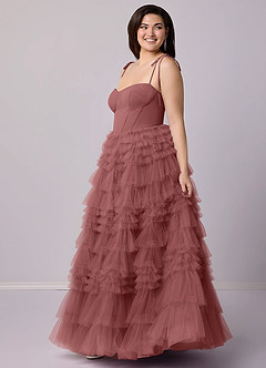 Barbie ♥ Azazie Robes de demoiselle d'honneur Robe Trapèze en Tulle Encolure en Forme de Cœur Améthyste image10