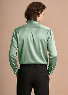 front Julian Agave Stretch Satin Dress Shirt