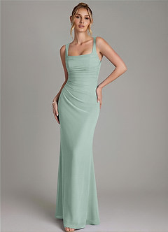 Azazie Agustina Bridesmaid Dresses Agave Mermaid Corset Chiffon Dress image4