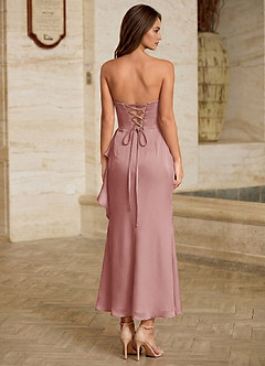 Ottilie Pink Satin Faced Chiffon Ruffled Maxi Dress image2