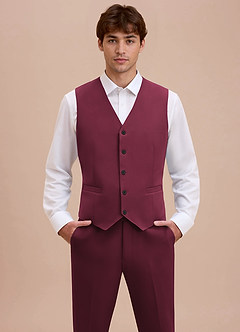 Ethan Burgundy Refined Weave Suit Vest