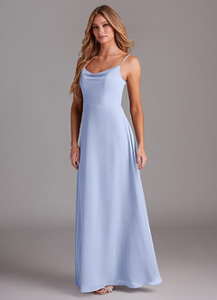 Azazie Daenerys Bridesmaid Dresses Ice A-Line Cowl Chiffon Dress image4