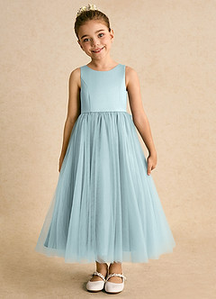 Azazie Solia Robe Demoiselle D'honneur Fillette Robe Princesse en Tulle Arc Brume image3
