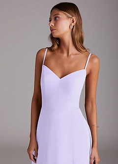 Azazie Marley Bridesmaid Dresses Lilac A-Line Off the Shoulder Chiffon Convertible Dress image2