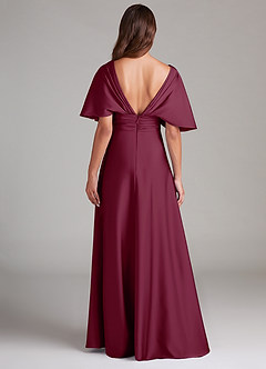 Azazie Pamela Robes de demoiselle d'honneur Robe Trapèze en Satin extensible Plissée Mûre image2