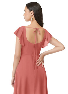 Azazie Bondi Robes de demoiselle d'honneur Robe Trapèze en Mousseline de soie Rayé Antique Rose image5