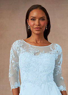 Azazie Calanthe Mother of the Bride Dresses Sky Blue A-Line Scoop Chiffon Dress image5