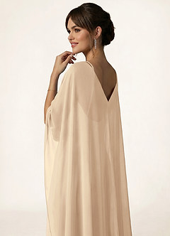 front Azazie Lange chiffon cape met knoop aan de voorkant