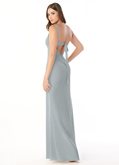 Azazie Audre Bridesmaid Dresses Dolphin Grey Mermaid Pleated Chiffon Dress image4