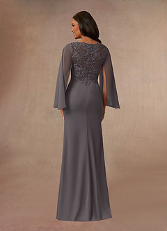 Azazie Perry Mother of the Bride Dresses Mermaid V-Neck Lace Chiffon Floor-Length Dress image3