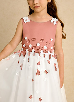 Azazie Eleni Sukienki dla dziewczynek sypiących kwiaty Suknia balowa Ukłon Tiul Długość kostki Sukienka image7