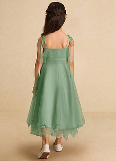 Azazie Bunie Flower Girl Dresses Matcha A-Line Spaghetti Strap Tulle Dress image3