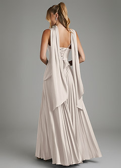 Azazie Stephanie Bridesmaid Dresses White Alabaster A-Line Corset Stretch Satin Dress image9