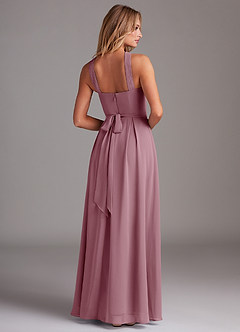 Azazie Dixie Bridesmaid Dresses Vintage Mauve A-Line Halter Pleated Chiffon Dress image2