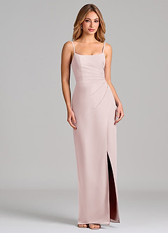 Azazie Calandra Suknie dla druhen Osłona Pofałdowany Szyfon Do ziemi Sukienka image5